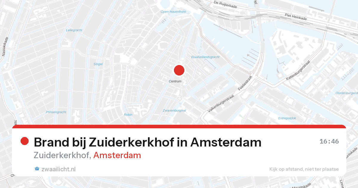 Brand bij Zuiderkerkhof in Amsterdam — 26 aug 2026