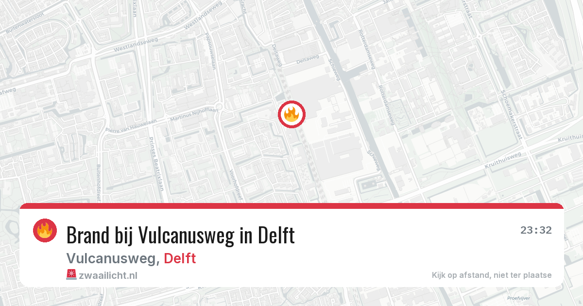 Brand bij Vulcanusweg in Delft — 24 mei 2026