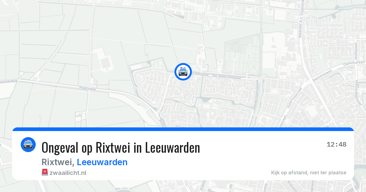 Ongeval op Rixtwei in Leeuwarden — 13 aug 2026