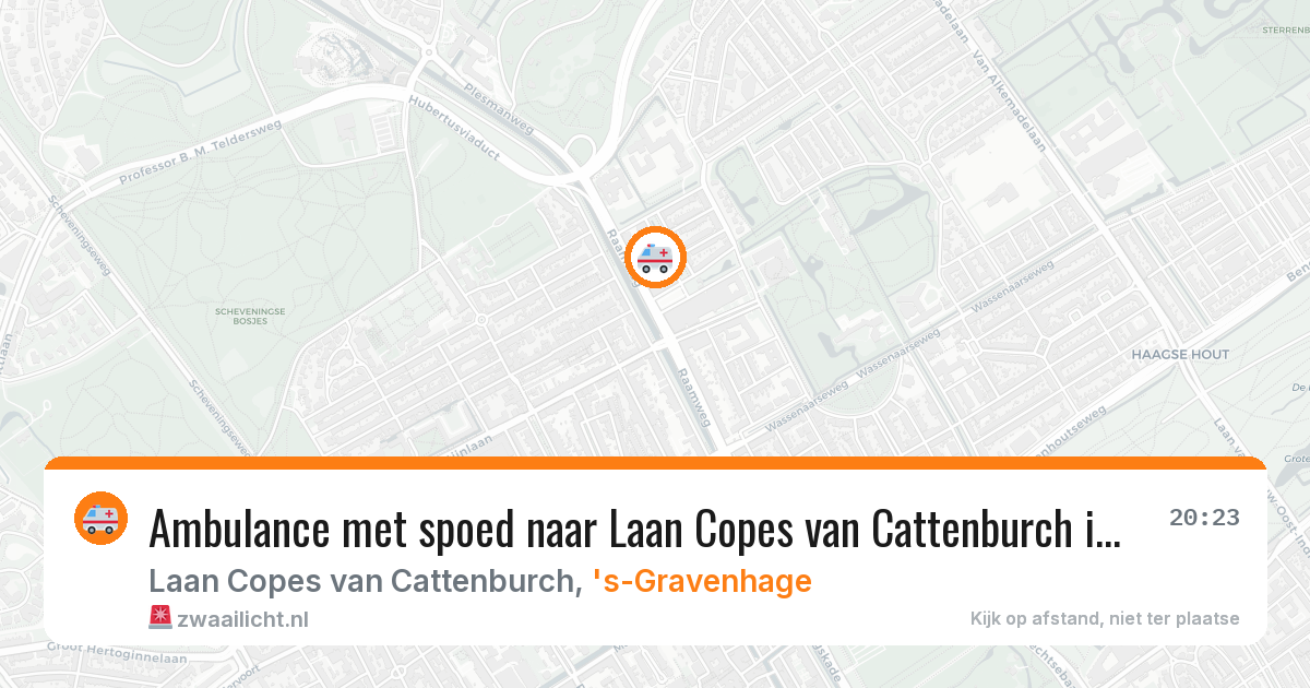 Ambulance met spoed naar Laan Copes van Cattenburch in 's-Gravenhage — 15 mei 2026