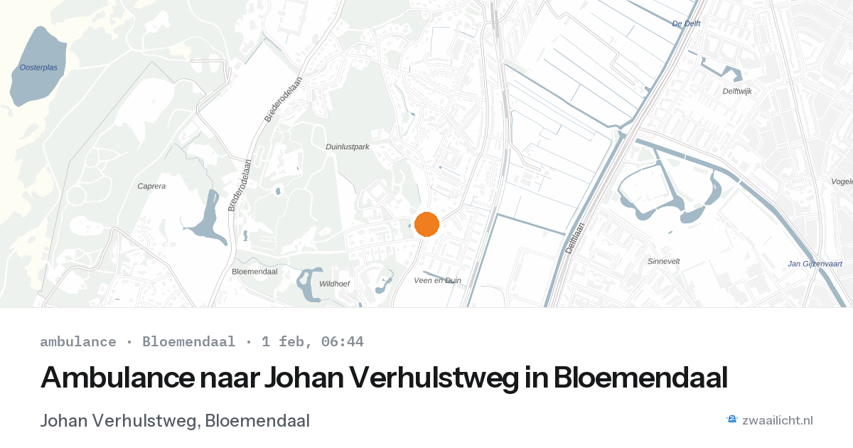 Ambulance naar Johan Verhulstweg in Bloemendaal — 1 feb 2026