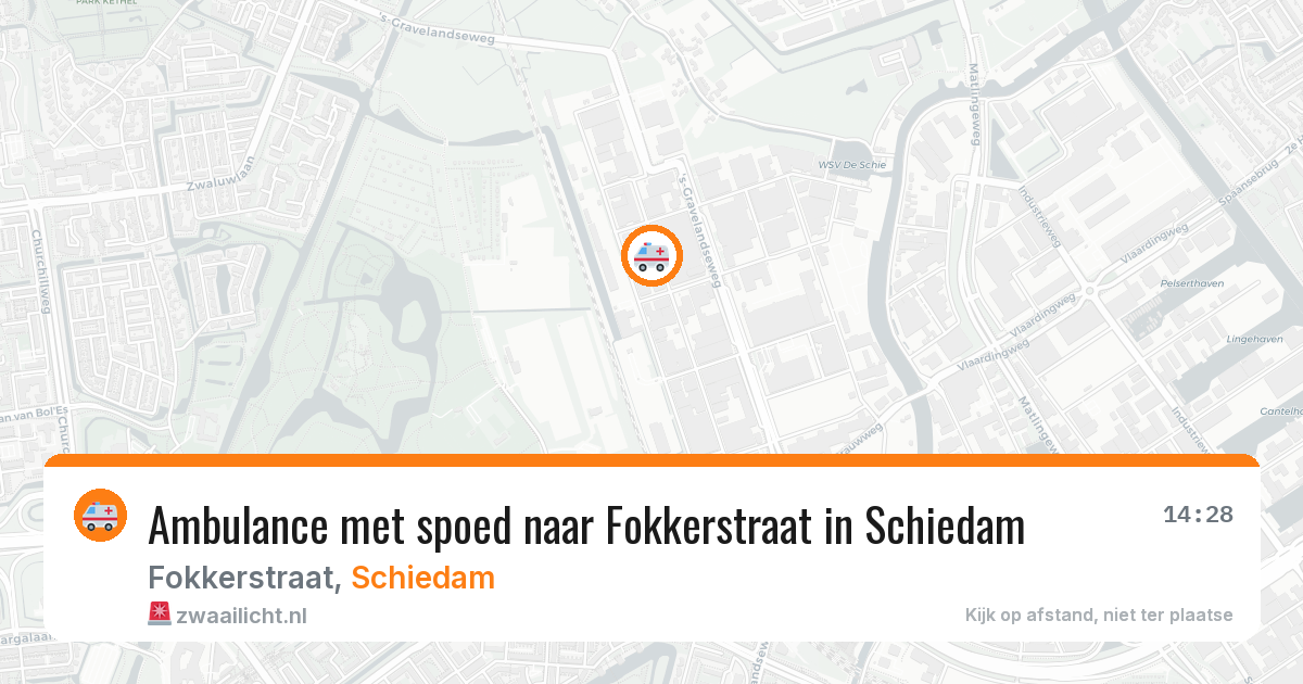 Ambulance met spoed naar Fokkerstraat in Schiedam — 28 mei 2026