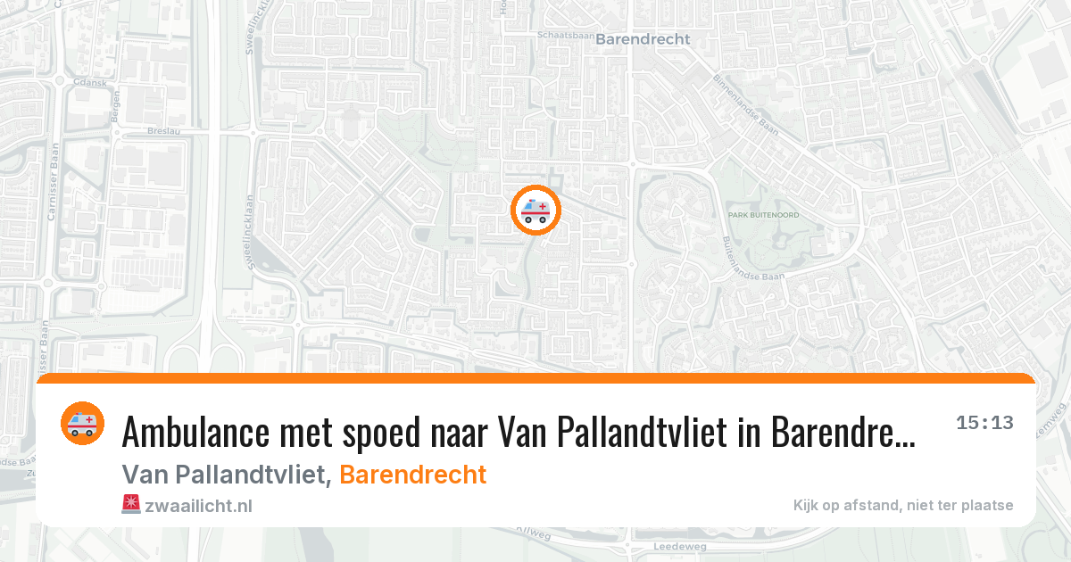 Ambulance met spoed naar Van Pallandtvliet in Barendrecht — 27 jul 2026
