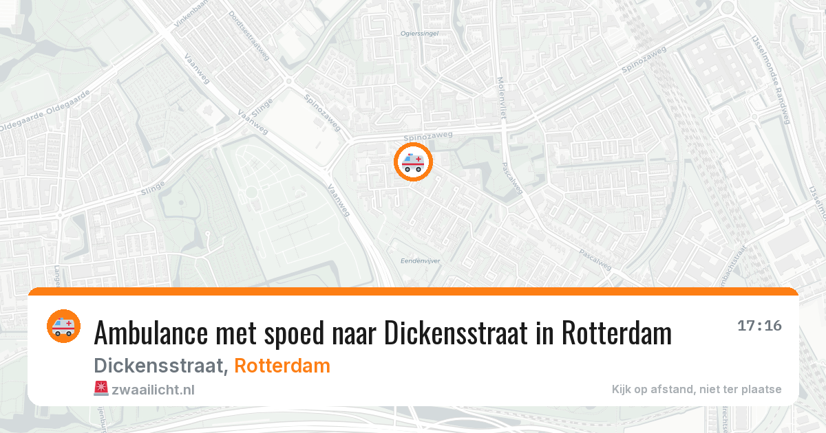 Ambulance met spoed naar Dickensstraat in Rotterdam — 25 mei 2026