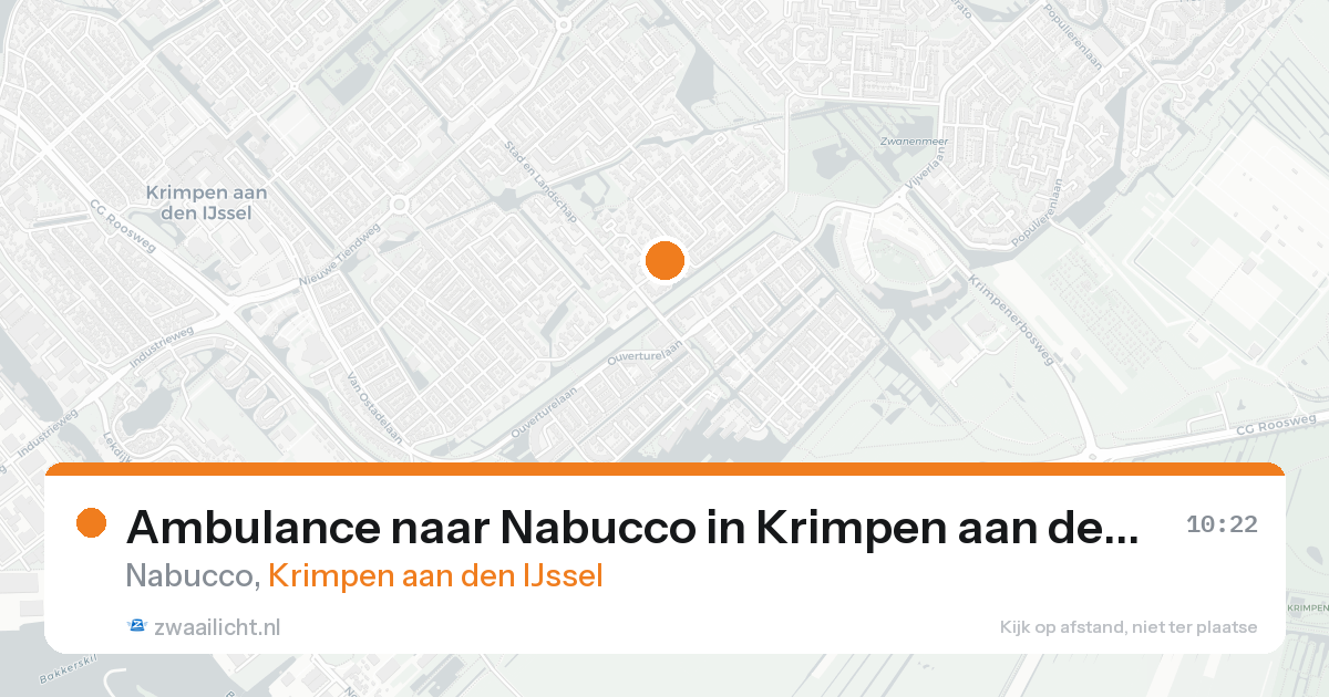 Ambulance naar Nabucco in Krimpen aan den IJssel — 22 aug 2026