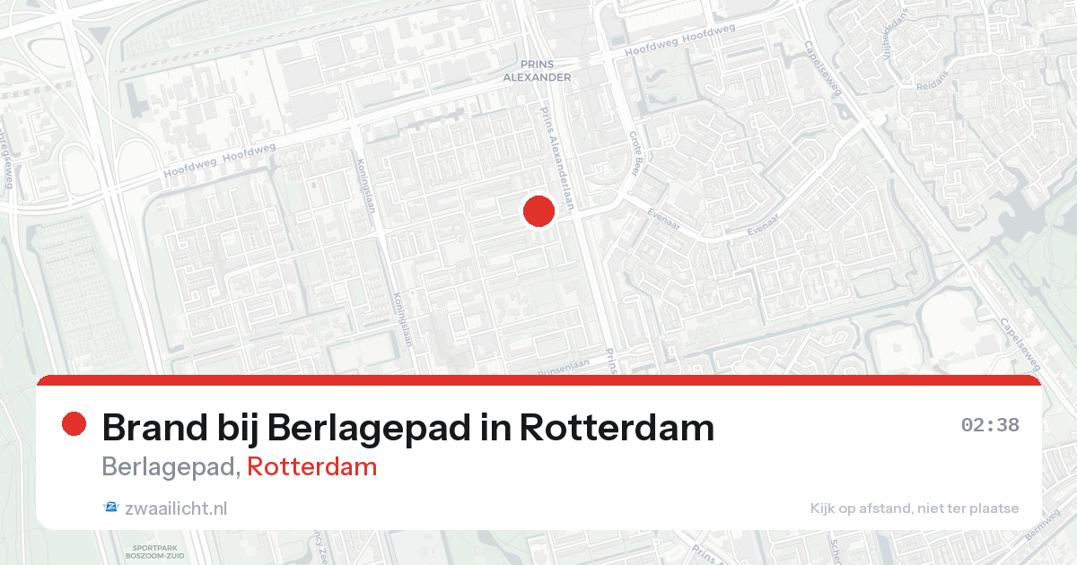 Brand bij Berlagepad in Rotterdam — 19 aug 2026