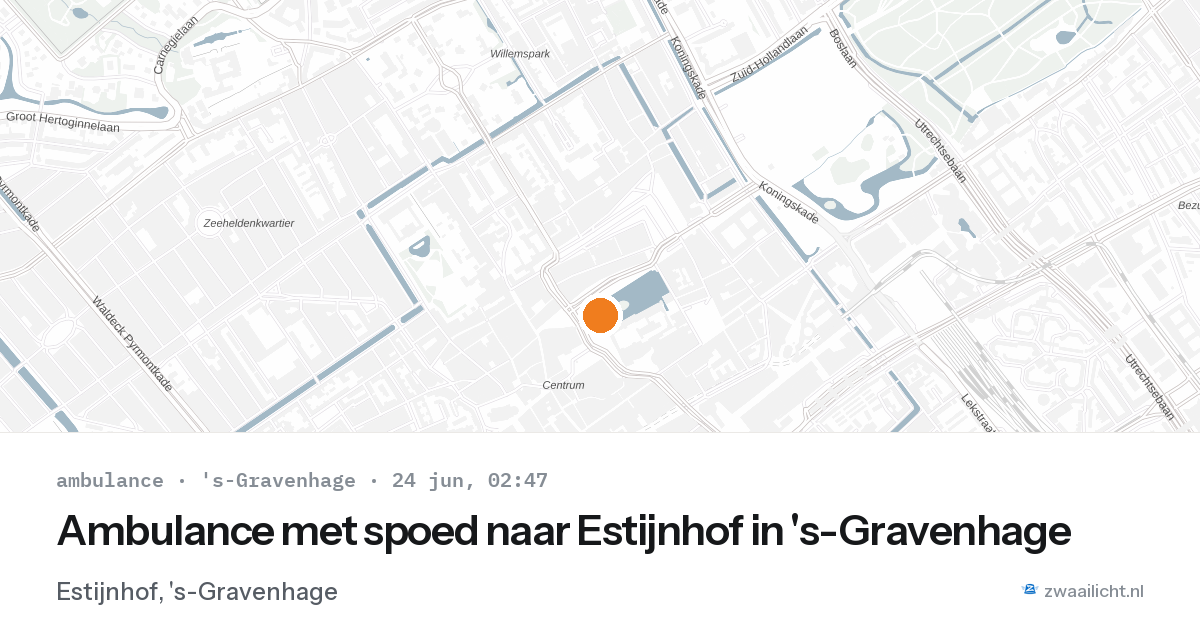 Ambulance met spoed naar Estijnhof in 's-Gravenhage — 24 jun 2026