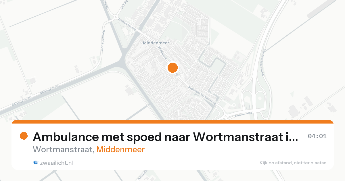 Ambulance met spoed naar Wortmanstraat in Middenmeer — 17 aug 2026