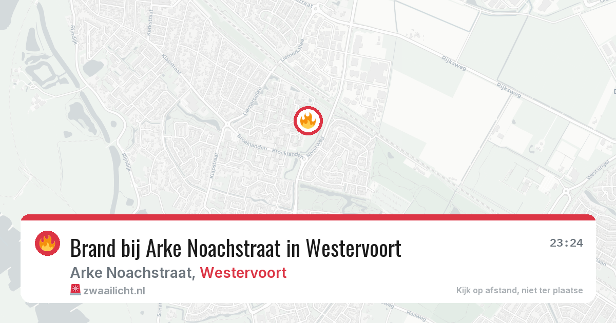Brand bij Arke Noachstraat in Westervoort — 19 jul 2026