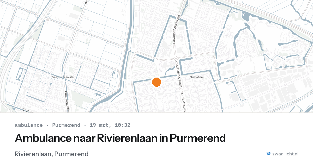 Ambulance naar Rivierenlaan in Purmerend — 19 mrt 2026