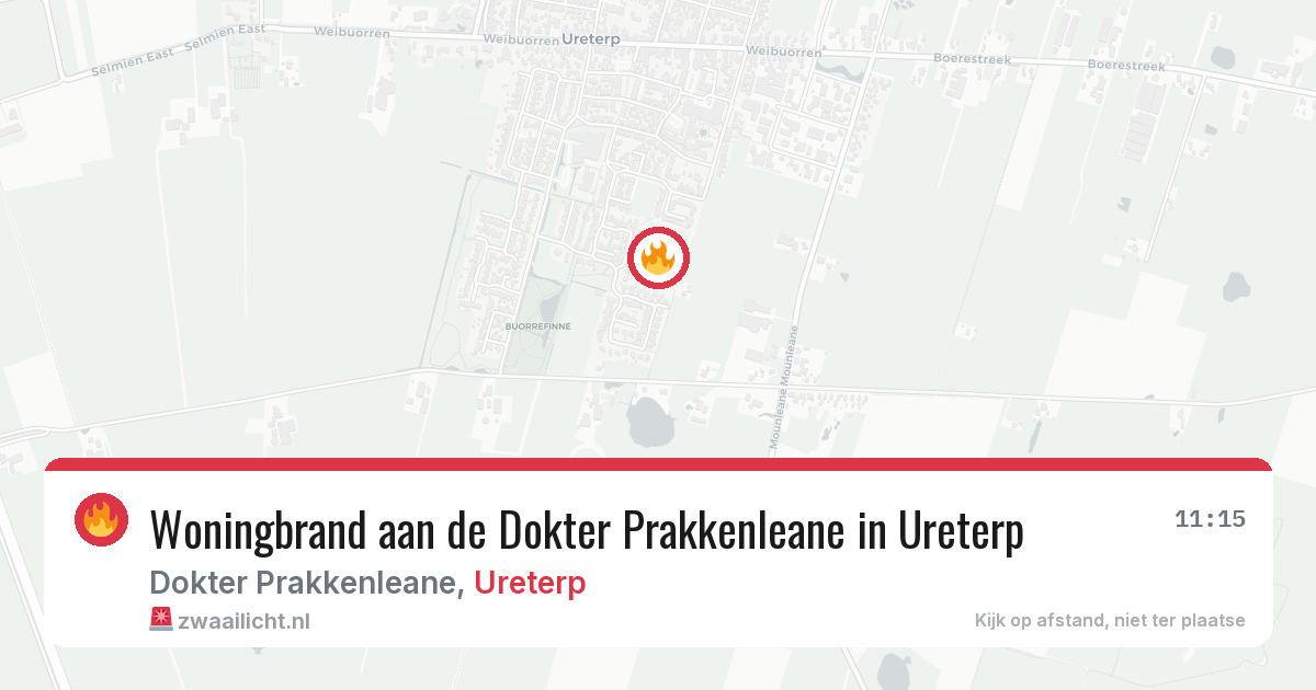 Woningbrand aan de Dokter Prakkenleane in Ureterp — 2 aug 2026