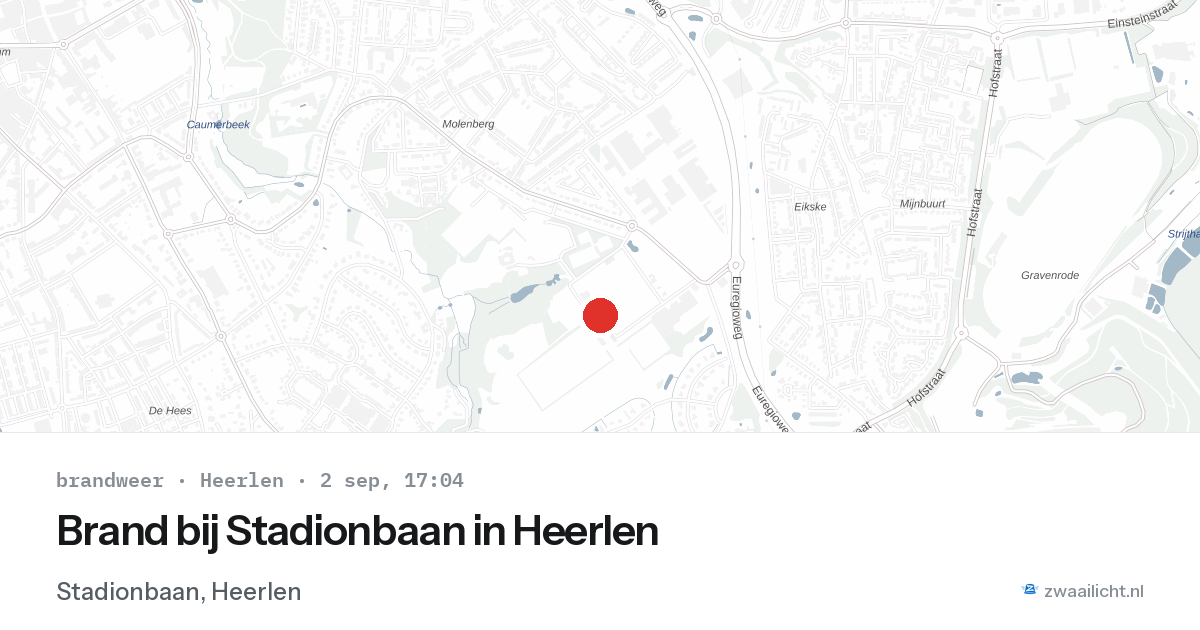 Brand bij Stadionbaan in Heerlen — 2 sep 2026