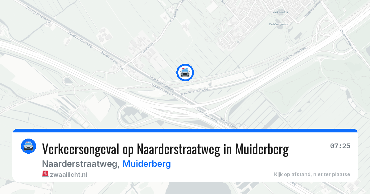 Verkeersongeval op Naarderstraatweg in Muiderberg — 18 mrt 2026