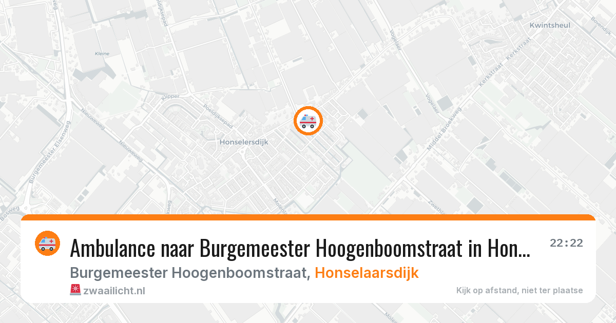 Ambulance naar Burgemeester Hoogenboomstraat in Honselaarsdijk — 25 jun 2026