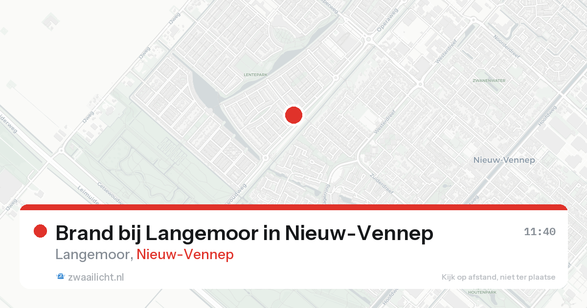 Brand bij Langemoor in Nieuw-Vennep — 25 aug 2026