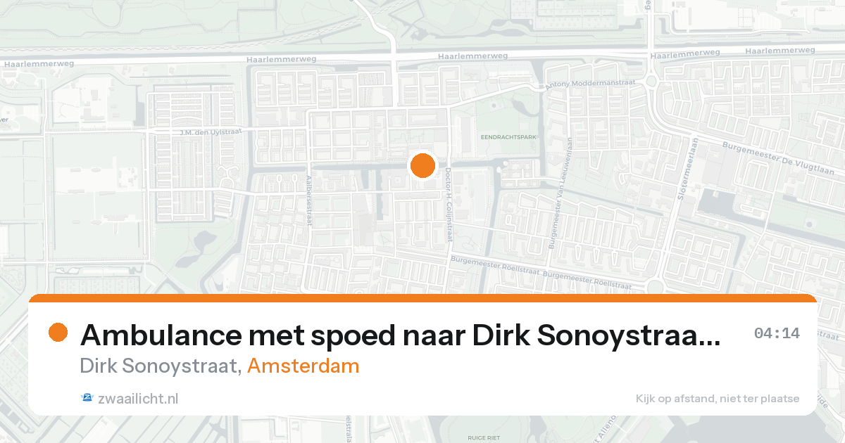 Ambulance met spoed naar Dirk Sonoystraat in Amsterdam — 17 aug 2026