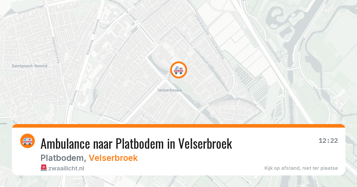 Ambulance naar Platbodem in Velserbroek — 26 mrt 2026