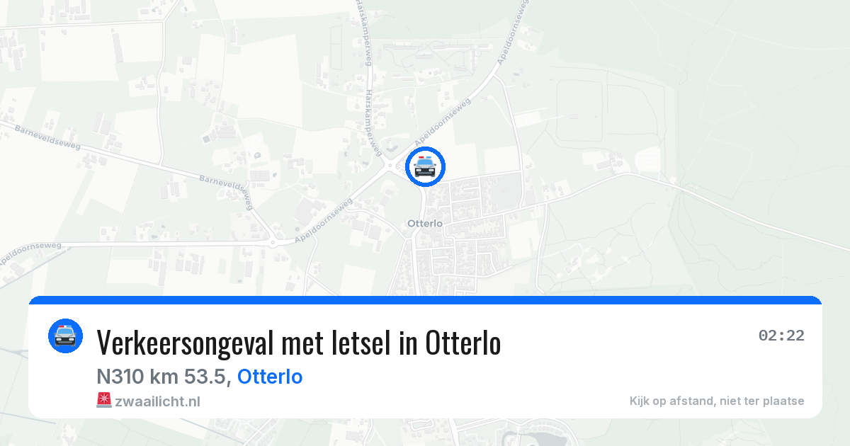 Verkeersongeval met letsel in Otterlo — 28 mrt 2026