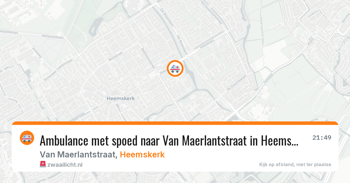 Ambulance met spoed naar Van Maerlantstraat in Heemskerk — 8 feb 2026