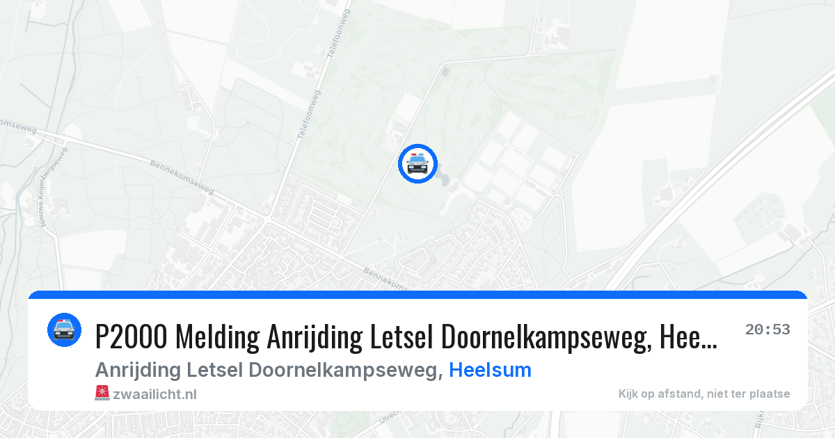 P2000 Melding Anrijding Letsel Doornelkampseweg, Heelsum — 23 jun 2026