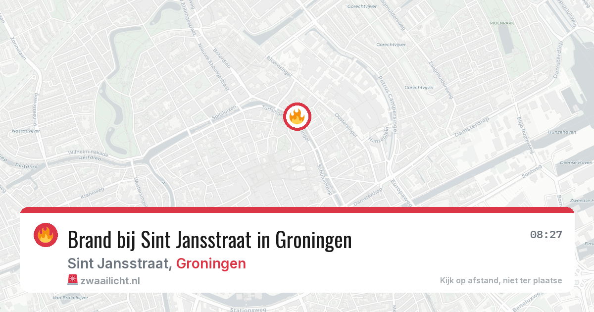 Brand bij Sint Jansstraat in Groningen — 10 aug 2026