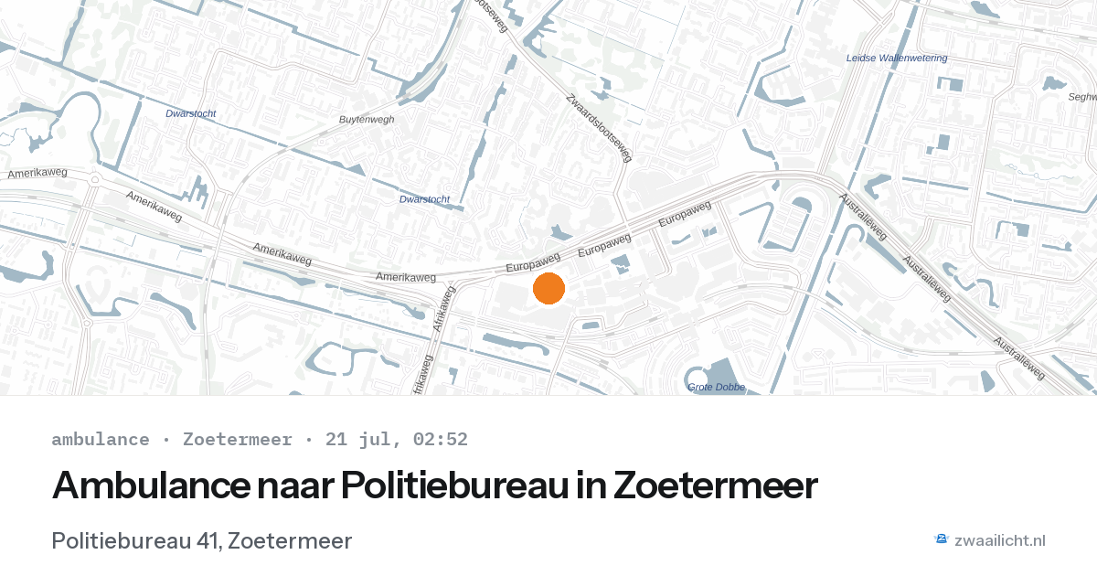 Ambulance naar Politiebureau in Zoetermeer — 21 jul 2026