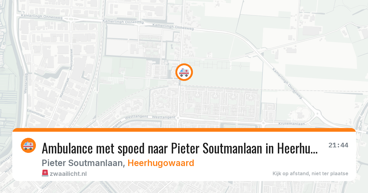 Ambulance met spoed naar Pieter Soutmanlaan in Heerhugowaard — 7 aug 2026