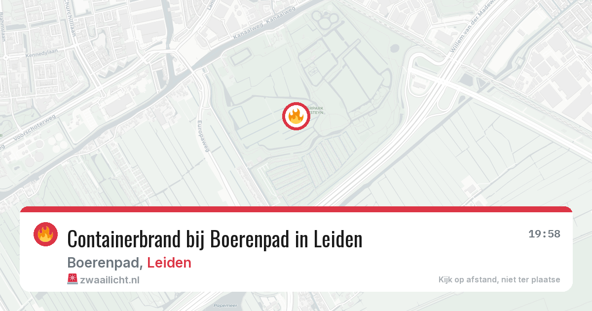 Containerbrand bij Boerenpad in Leiden — 2 jun 2026