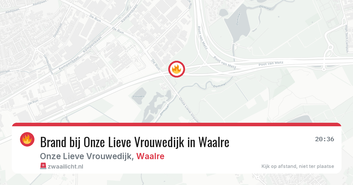 Brand bij Onze Lieve Vrouwedijk in Waalre — 13 jun 2026