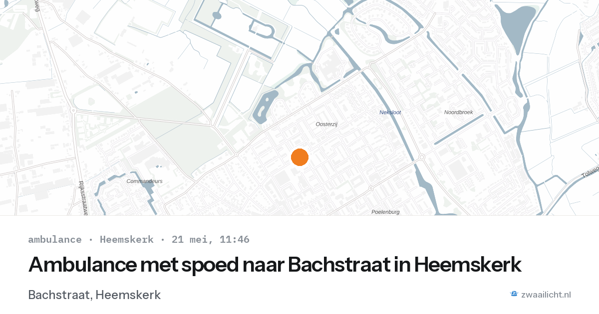 Ambulance met spoed naar Bachstraat in Heemskerk — 21 mei 2026