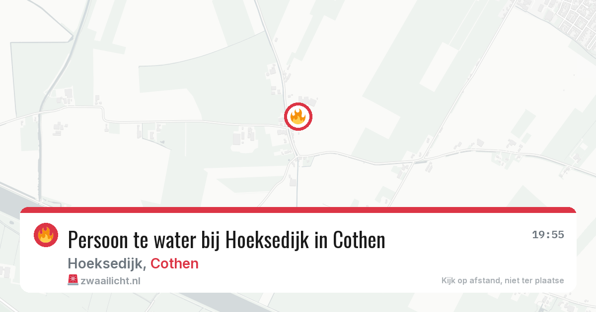 Persoon te water bij Hoeksedijk in Cothen — 29 jul 2026