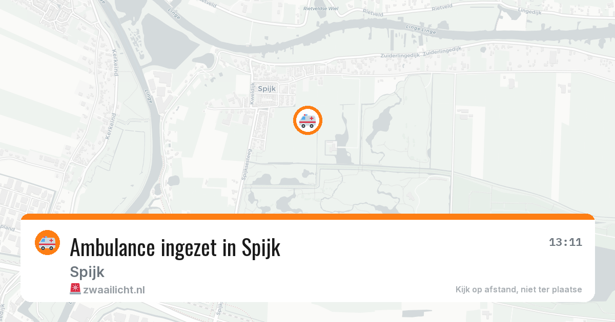 Ambulance ingezet in Spijk — 20 jul 2026