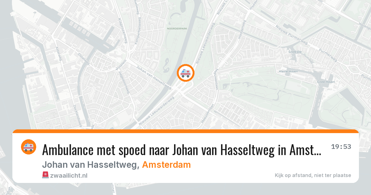 Ambulance met spoed naar Johan van Hasseltweg in Amsterdam — 10 aug 2026