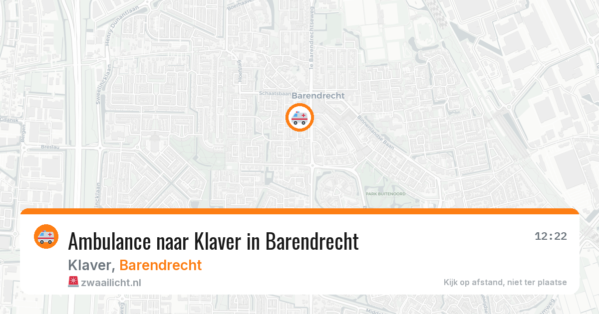 Ambulance naar Klaver in Barendrecht — 3 aug 2026