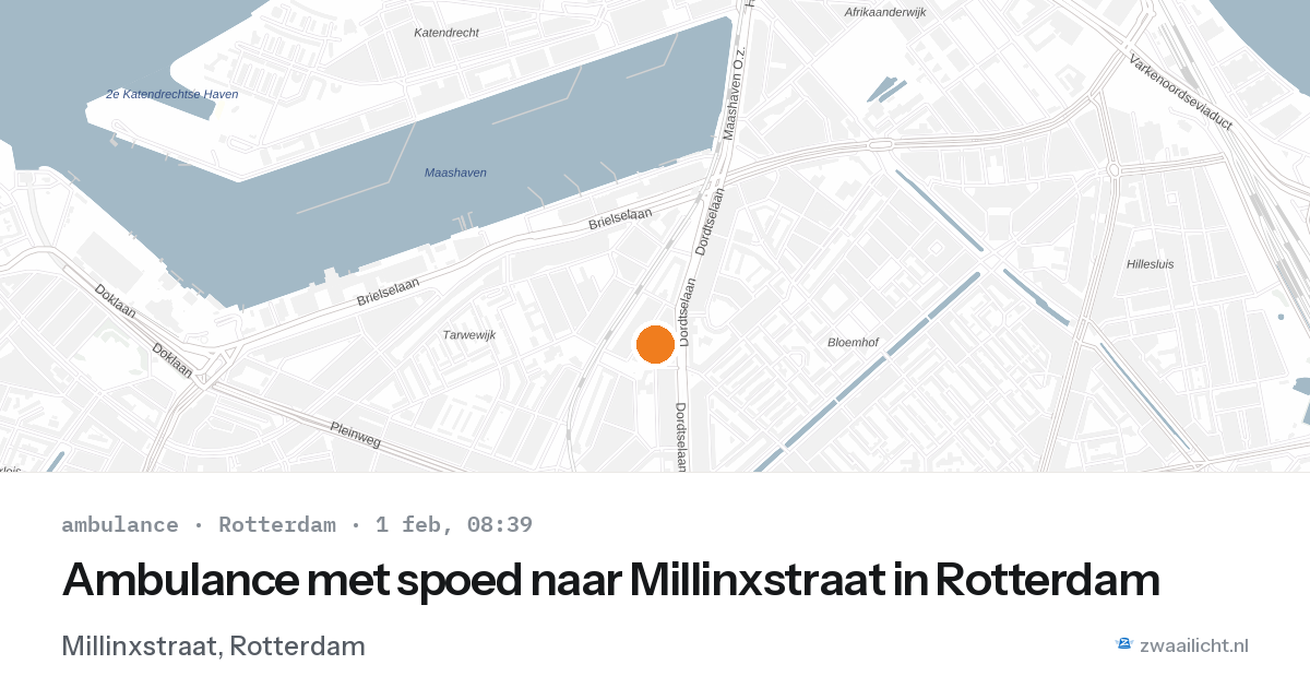 Ambulance met spoed naar Millinxstraat in Rotterdam — 1 feb 2026