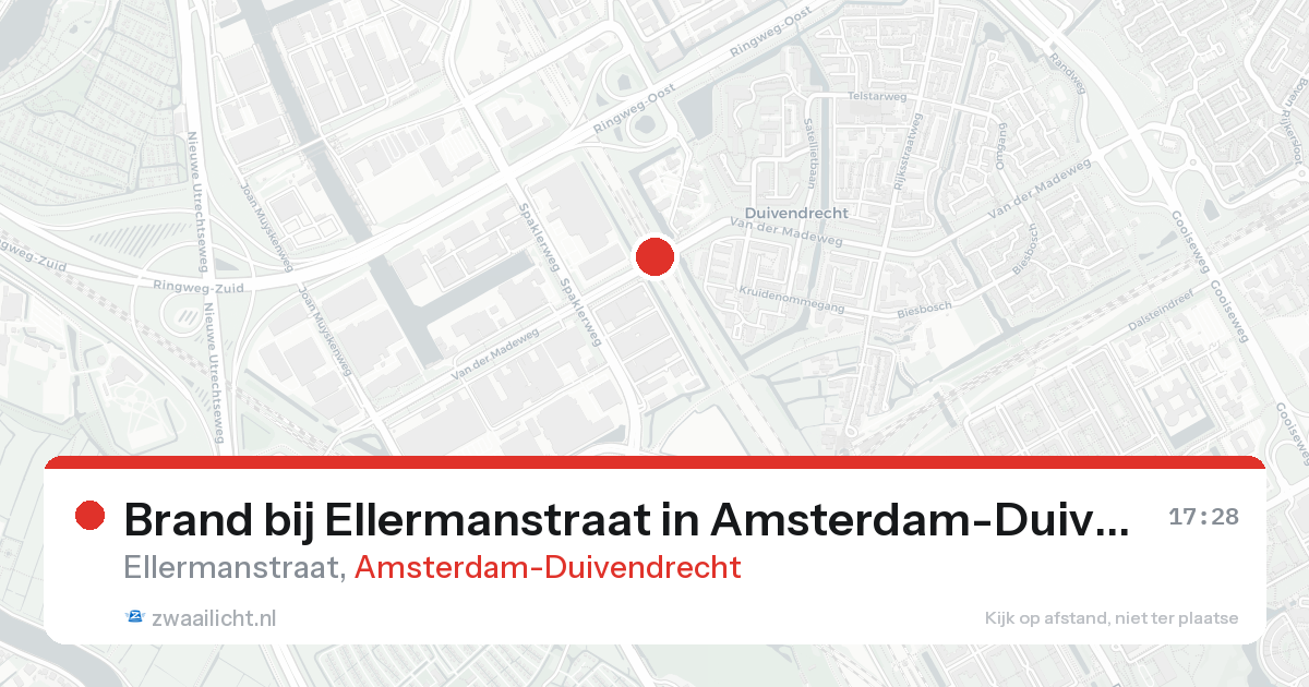 Brand bij Ellermanstraat in Amsterdam-Duivendrecht — 25 aug 2026