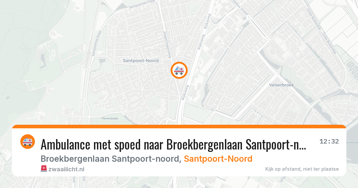 Ambulance met spoed naar Broekbergenlaan Santpoort-noord in Santpoort-Noord — 10 aug 2026