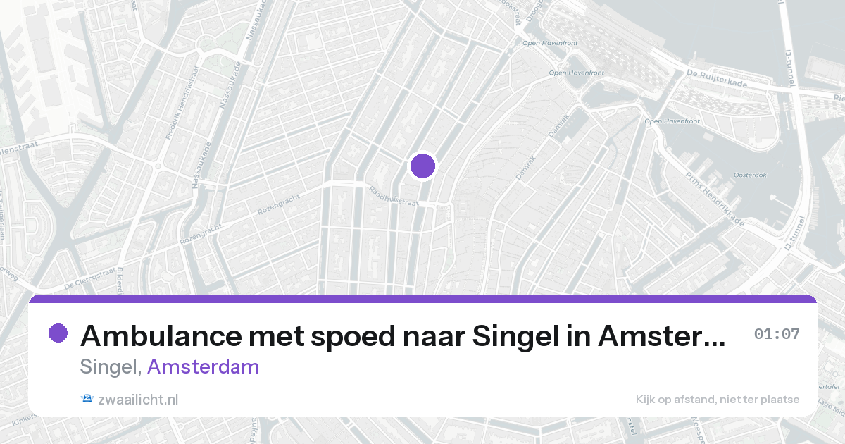 Ambulance met spoed naar Singel in Amsterdam — 25 aug 2026