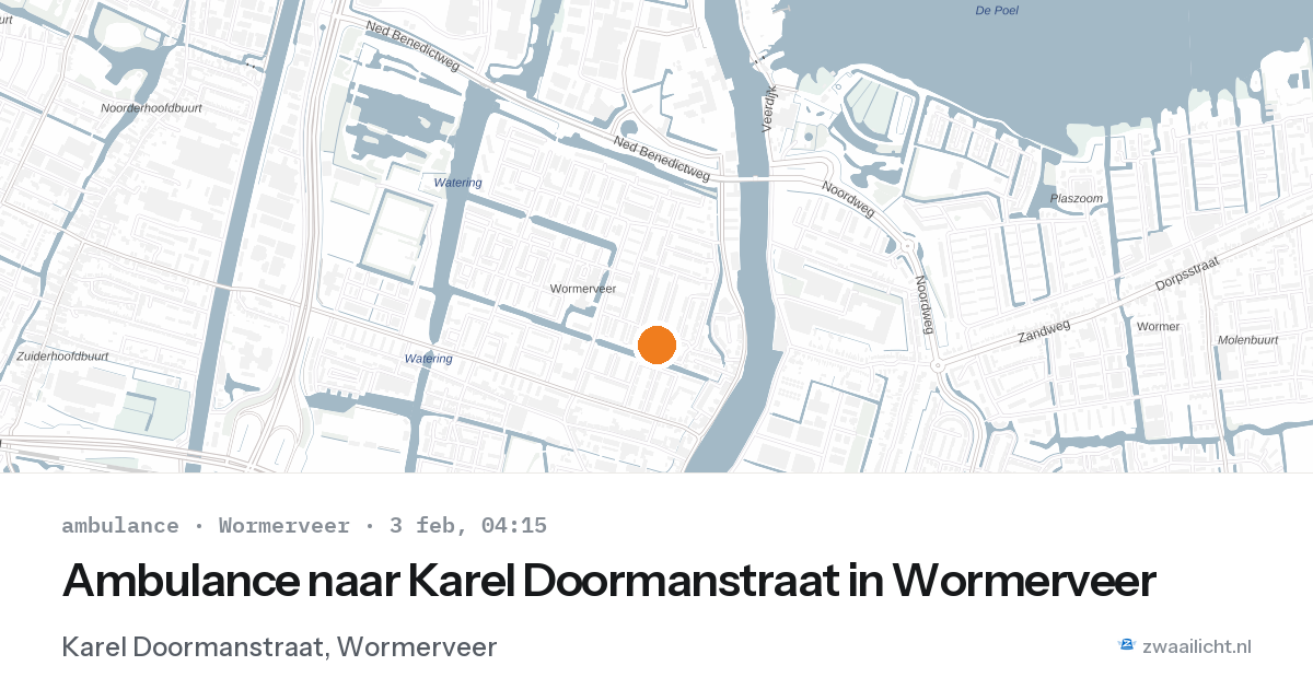 Ambulance naar Karel Doormanstraat in Wormerveer — 3 feb 2026