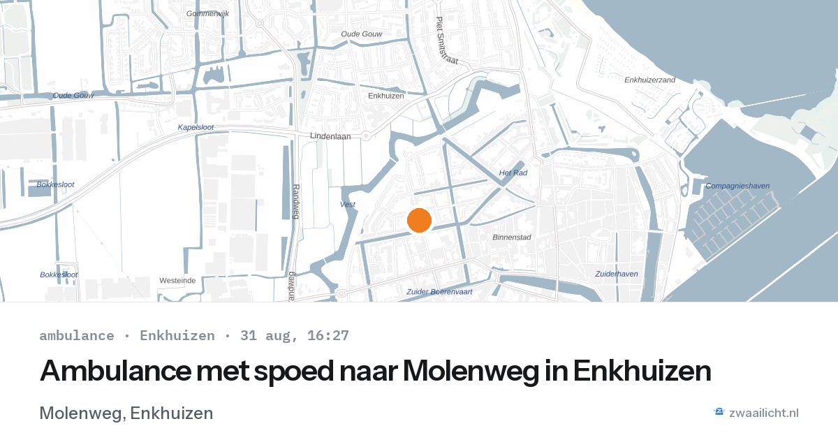 Ambulance met spoed naar Molenweg in Enkhuizen — 31 aug 2026