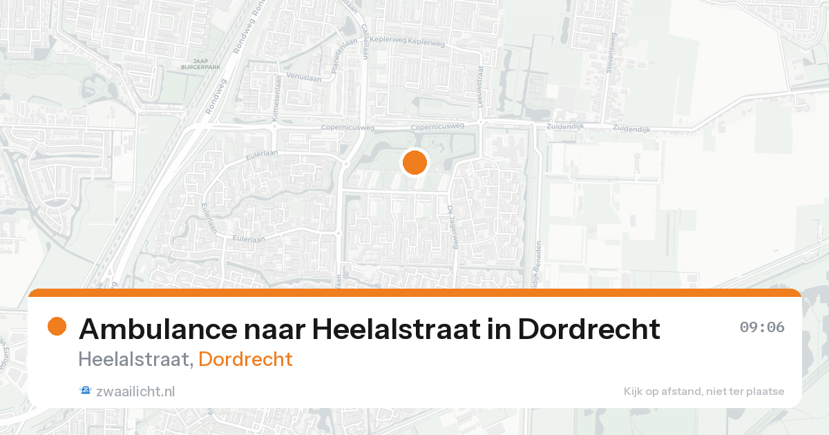 Ambulance naar Heelalstraat in Dordrecht — 22 aug 2026