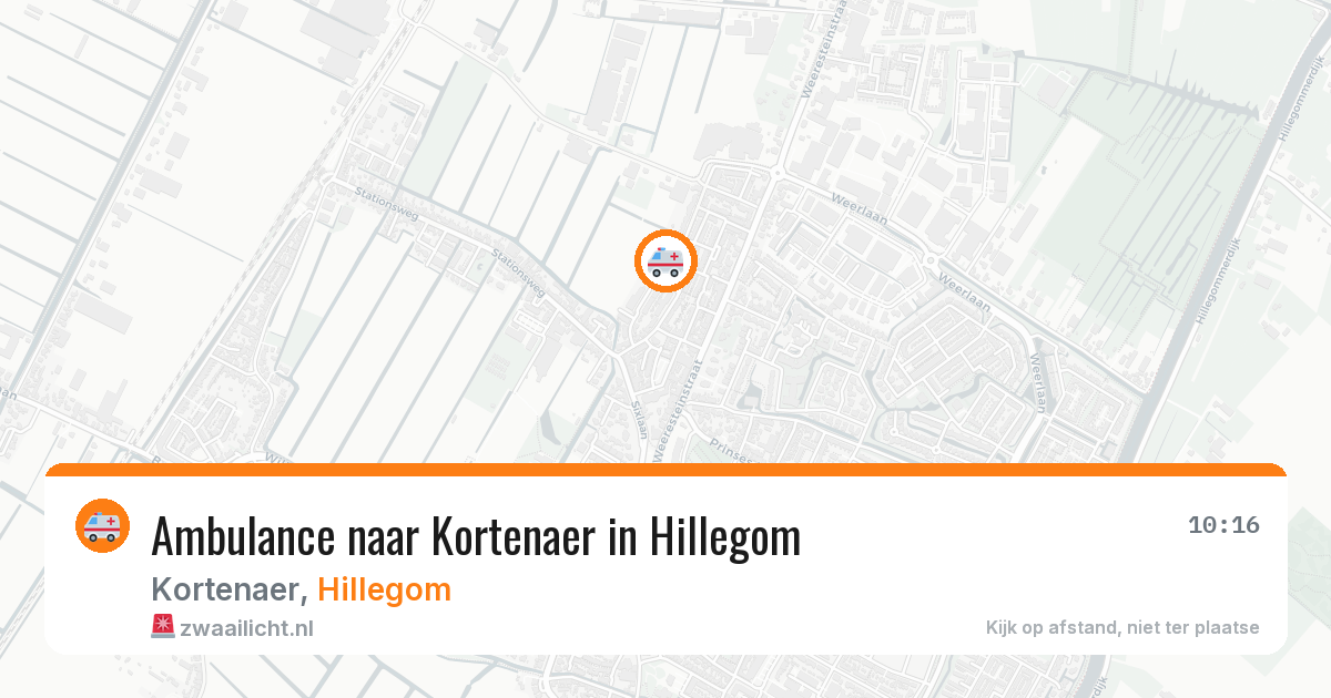 Ambulance naar Kortenaer in Hillegom — 4 aug 2026