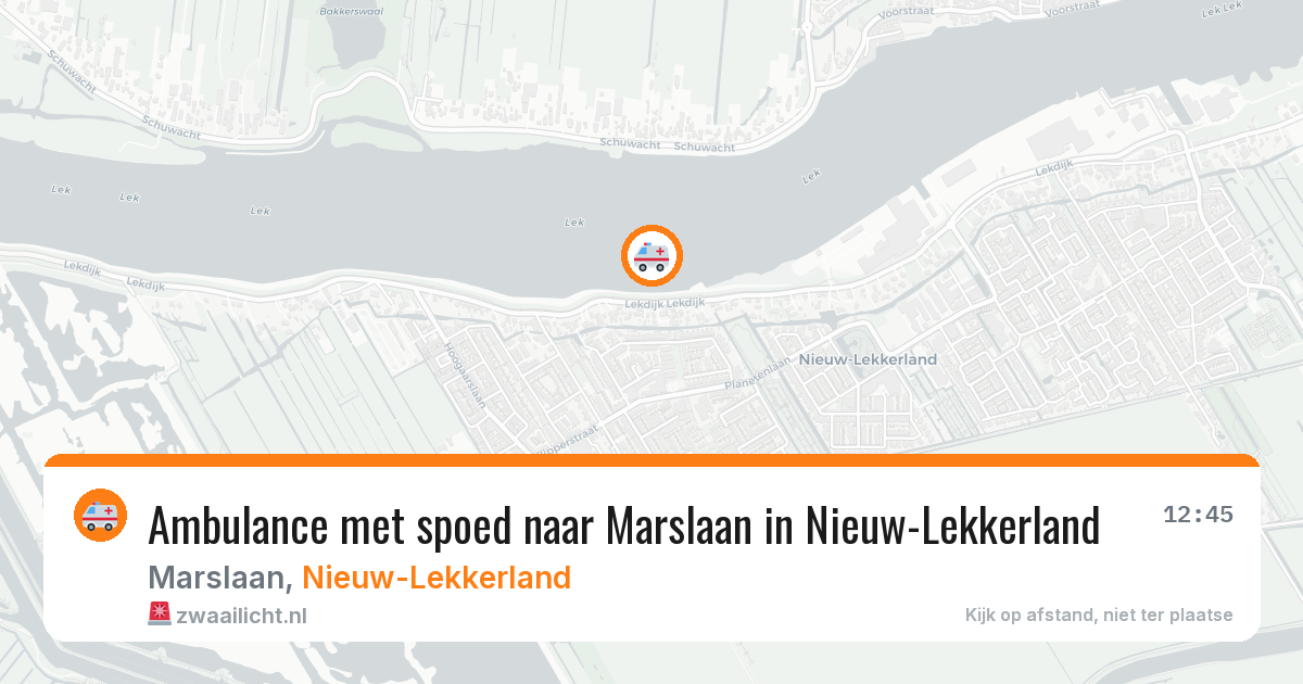 Ambulance met spoed naar Marslaan in Nieuw-Lekkerland — 26 jan 2026