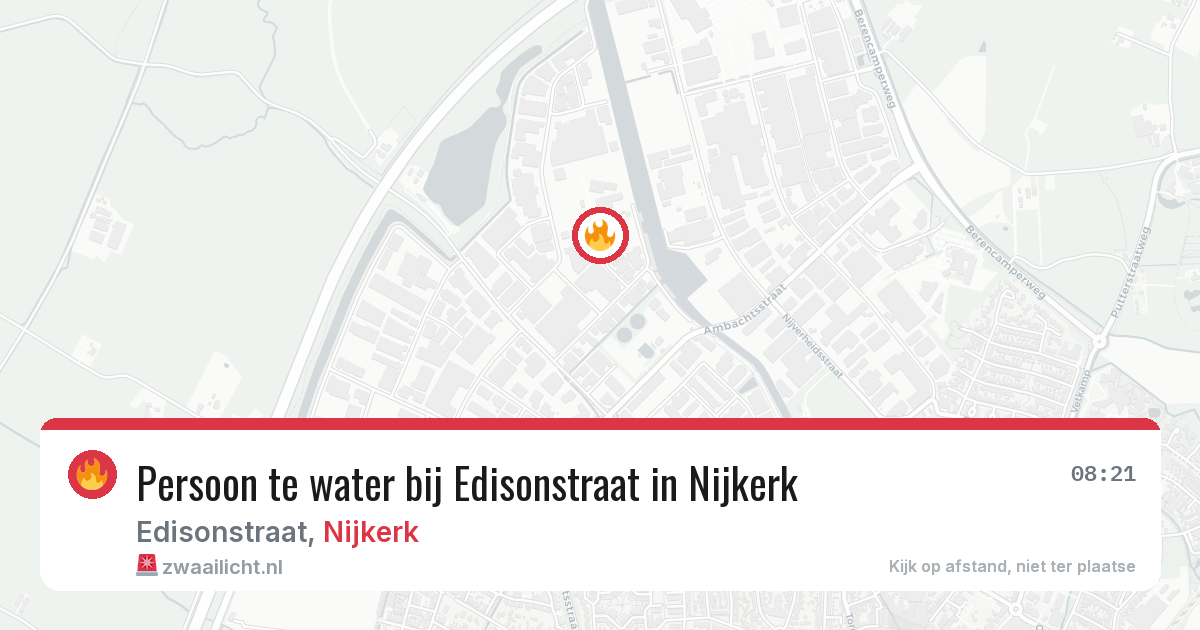 Persoon te water bij Edisonstraat in Nijkerk — 10 mei 2026