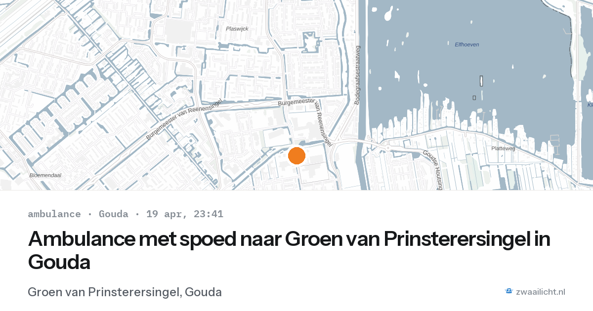 Ambulance met spoed naar Groen van Prinsterersingel in Gouda — 19 apr 2026