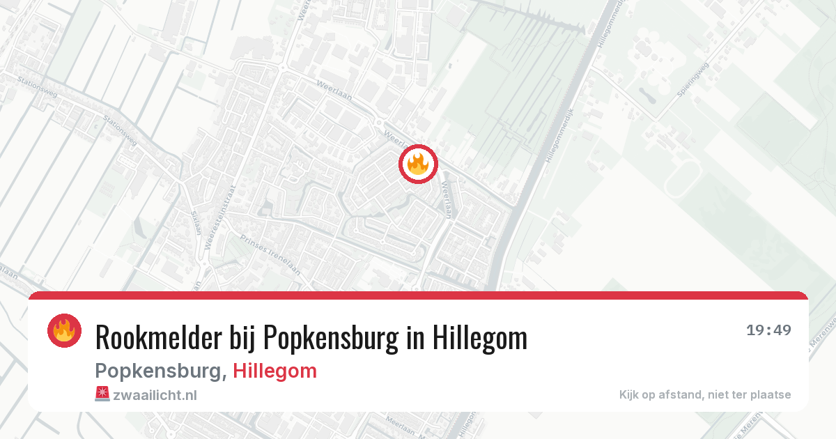 Rookmelder bij Popkensburg in Hillegom — 28 jun 2026