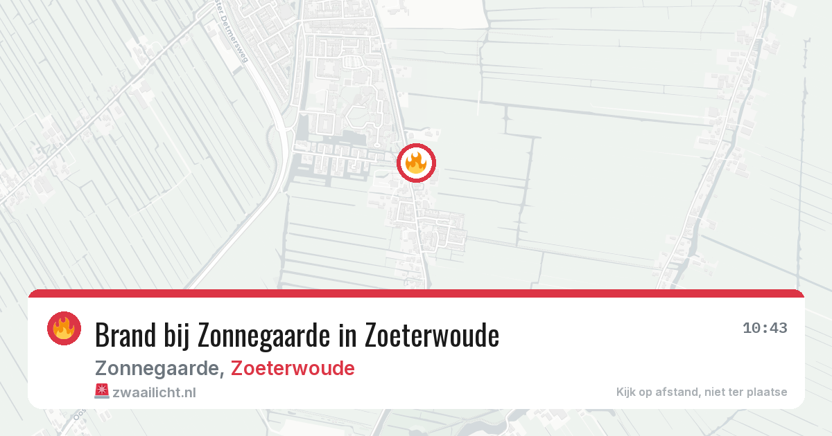 Brand bij Zonnegaarde in Zoeterwoude — 20 jun 2026