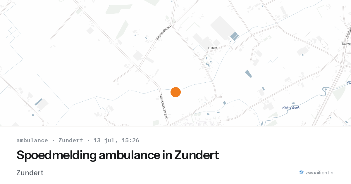 Spoedmelding ambulance in Zundert — 13 jul 2026