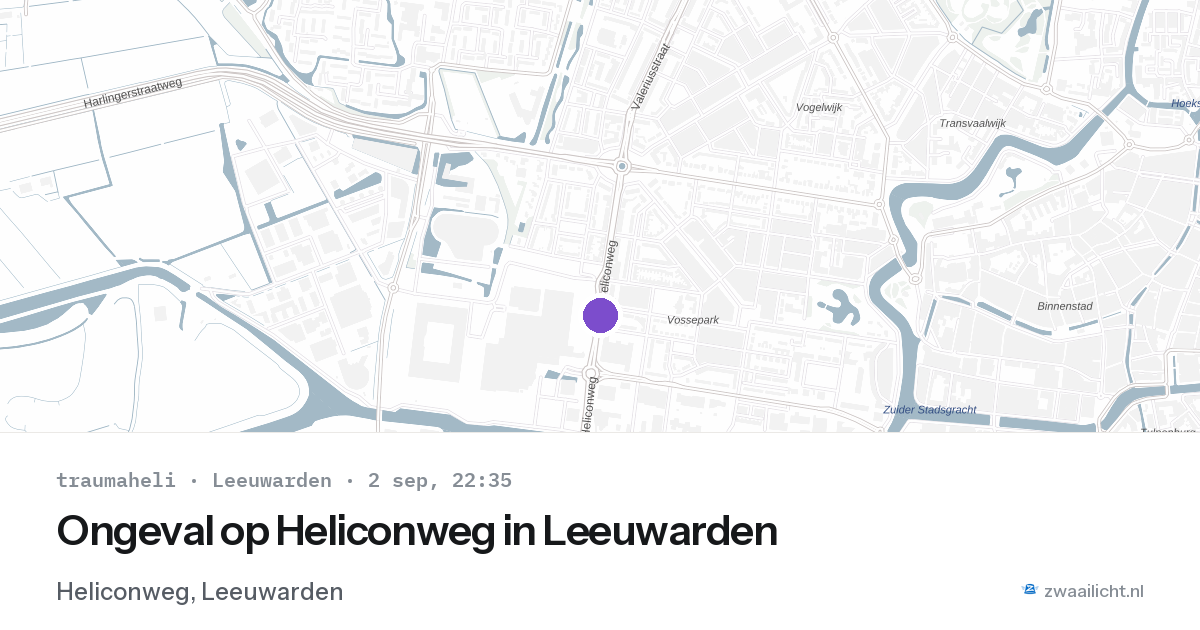 Ongeval op Heliconweg in Leeuwarden — 2 sep 2026