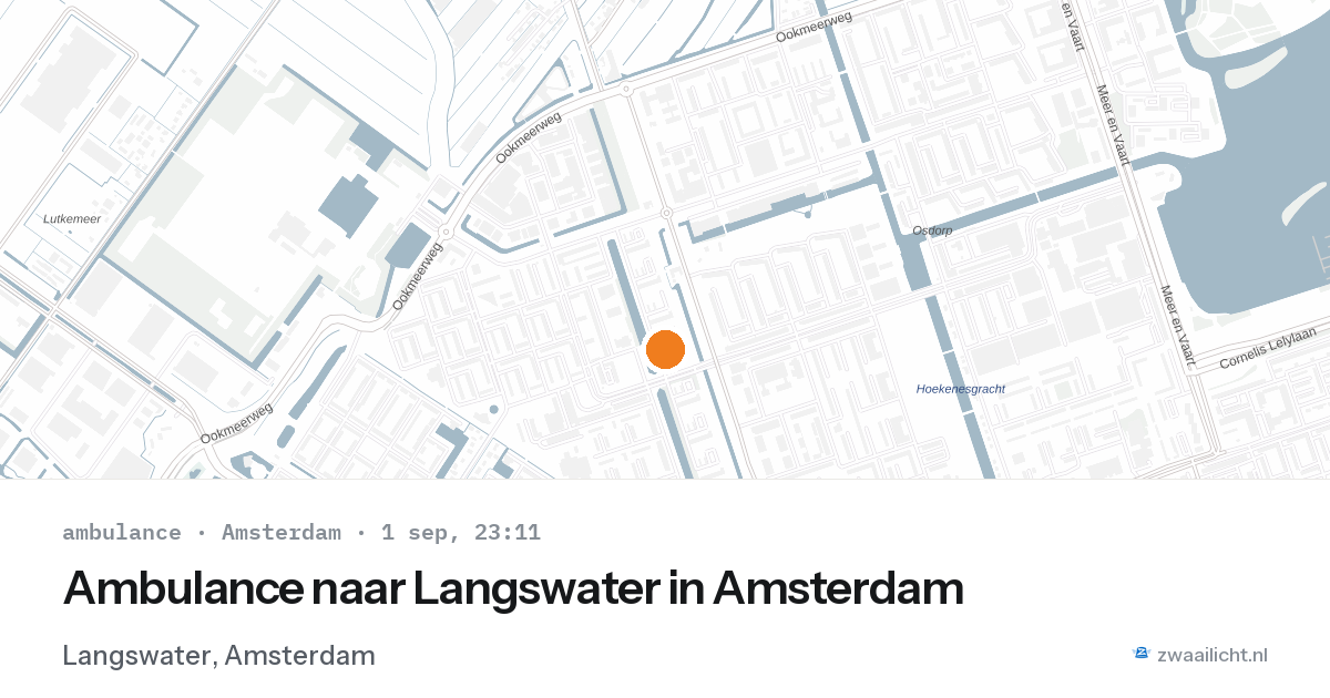 Ambulance naar Langswater in Amsterdam — 1 sep 2026
